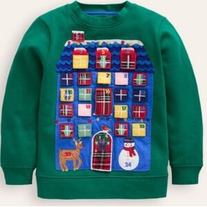 Mini Boden Festive Green Advent Calendar Sweater